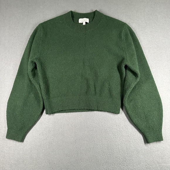 & Other Stories Sweaters - & Other‎ Stories Sweater Womens XS Green Balloon Sleeve Crewneck Knit Pullover